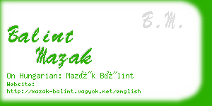 balint mazak business card
